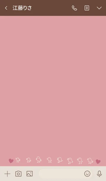 [LINE着せ替え] くすみピンク鳥さん♡ミルクホワイトの画像3