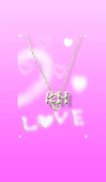 [LINE着せ替え] イニシャル K＆H(ピンク2)右側の画像1