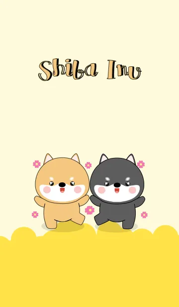 [LINE着せ替え] Cute Shiba Inu ＆ Black Shiba Inu (jp)の画像1