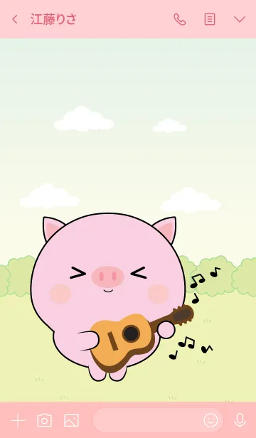 [LINE着せ替え] Mini Lovely Pig Theme (jp)の画像3