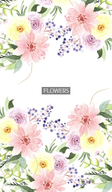 [LINE着せ替え] water color flowers_1131の画像1