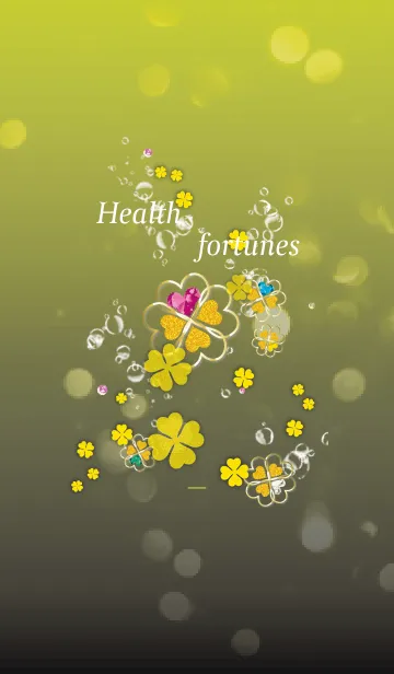 [LINE着せ替え] 黒と黄色 : 健康運UP！幸運の四葉の画像1