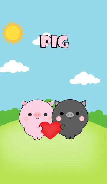 [LINE着せ替え] Mini Black Pig ＆ Pig Theme (jp)の画像1