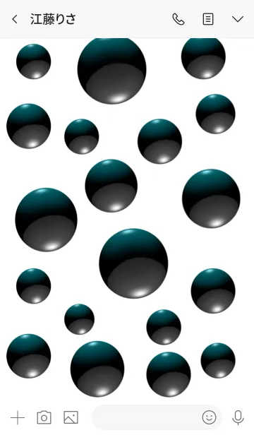 [LINE着せ替え] 水玉模様 ホワイト＆ブラック No.1の画像3