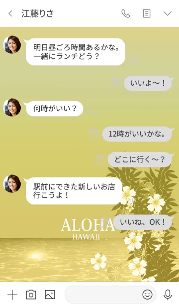 [LINE着せ替え] ハイビスカス*ハワイ＊ALOHA+107の画像4