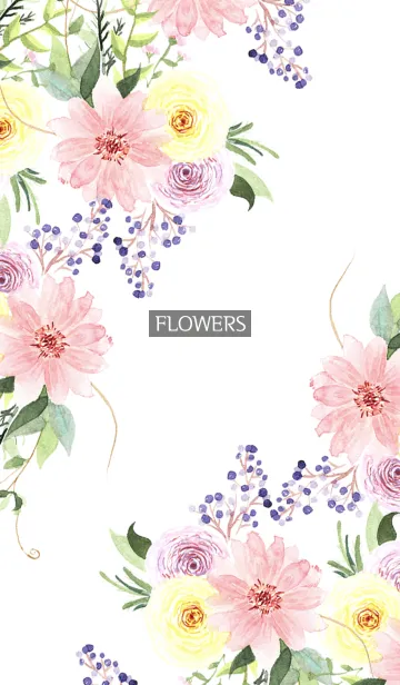 [LINE着せ替え] water color flowers_1132の画像1