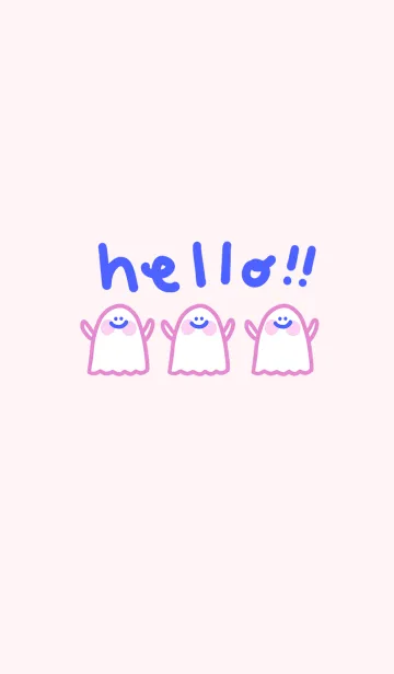 [LINE着せ替え] Pinky Ghost : helloの画像1