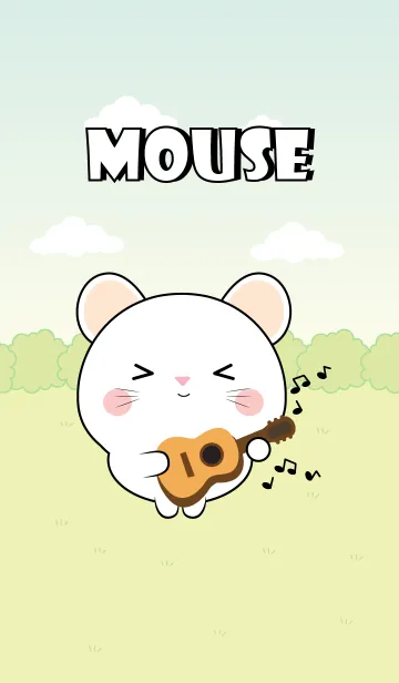 [LINE着せ替え] Mini Lovely White Mouse Theme (jp)の画像1