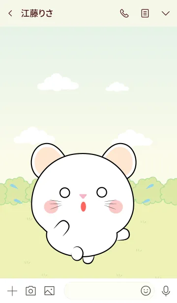 [LINE着せ替え] Mini Lovely White Mouse Theme (jp)の画像3