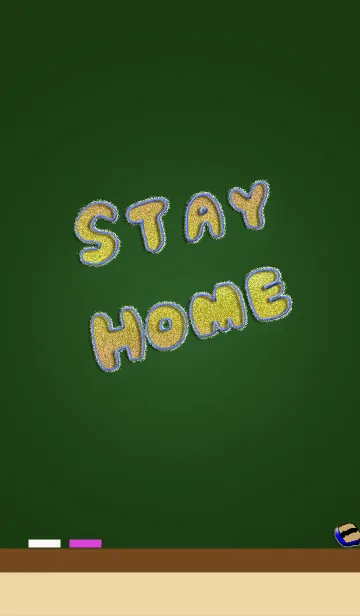 [LINE着せ替え] こくばん（黒板）にSTAY HOMEの画像1