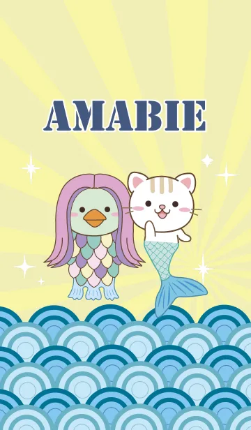 [LINE着せ替え] コロナ除け！アマビエと大人のためのねこの画像1