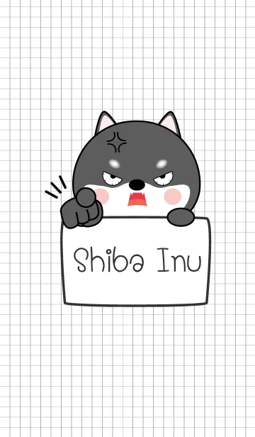 [LINE着せ替え] Simple Angry Black Shiba Inu (jp)の画像1