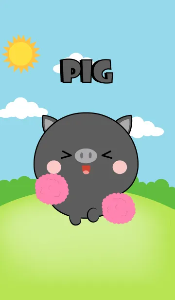 [LINE着せ替え] Mini Black Pig Theme (jp)の画像1