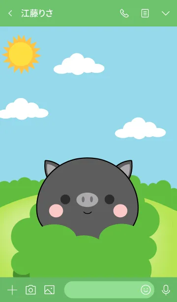 [LINE着せ替え] Mini Black Pig Theme (jp)の画像3