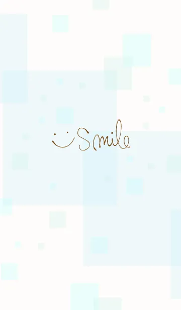 [LINE着せ替え] ブルー四角スマイル5の画像1