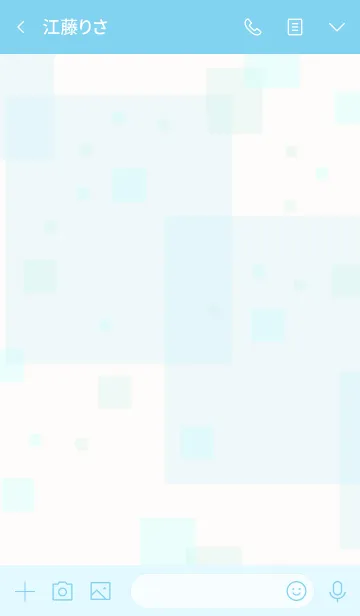 [LINE着せ替え] ブルー四角スマイル5の画像3