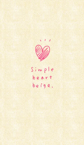 [LINE着せ替え] シンプル クレヨン ハート ベージュの画像1