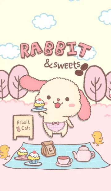 [LINE着せ替え] ウサギとデザートの画像1