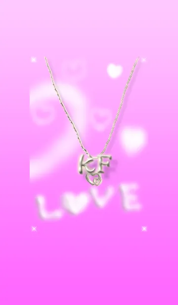 [LINE着せ替え] イニシャル K＆F(ピンク2)右側の画像1