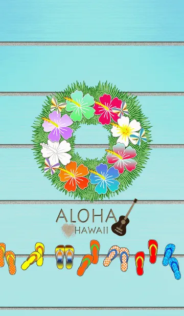 リースを飾って*ハワイ＊ALOHA+114の着せ替えメイン画像
