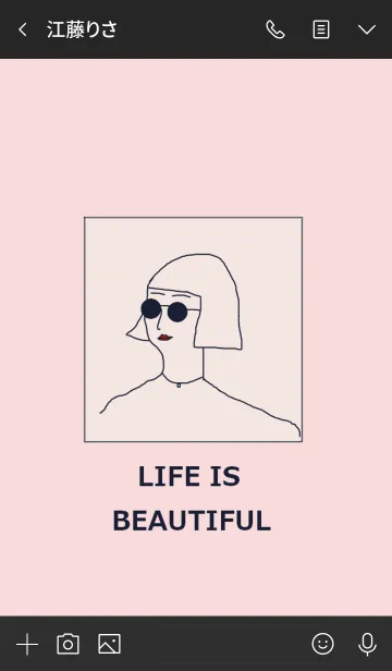 [LINE着せ替え] LIFE IS BEAUTIFUL =black pink=の画像3