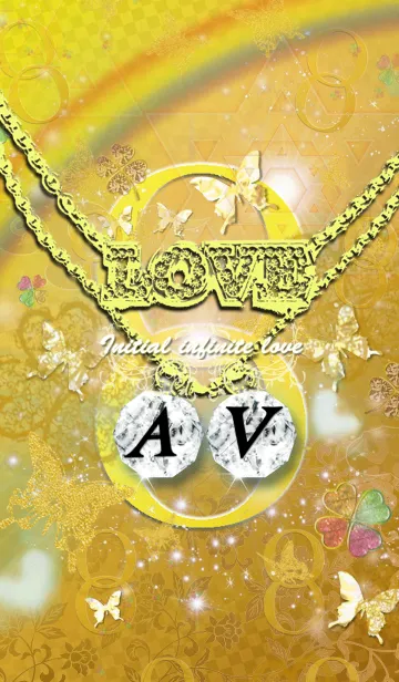 [LINE着せ替え] *A＆V* イニシャル運気アップ！！無限ゴールドの画像1