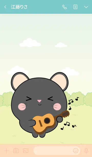 [LINE着せ替え] Mini Lovely Black Mouse Theme (jp)の画像3