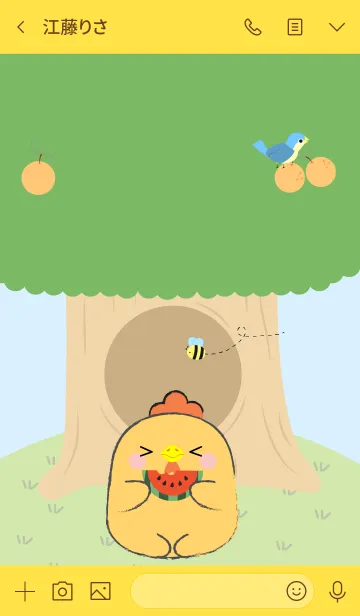 [LINE着せ替え] Chicken With Tree Theme (jp)の画像3