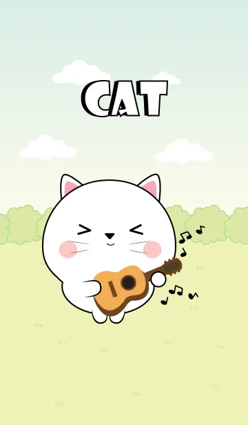 [LINE着せ替え] Mini Lovely White Cat Theme (jp)の画像1