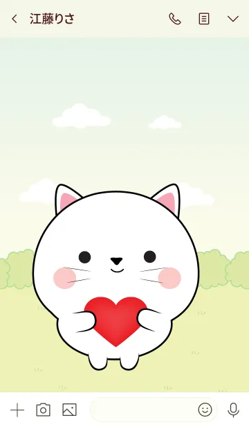 [LINE着せ替え] Mini Lovely White Cat Theme (jp)の画像3