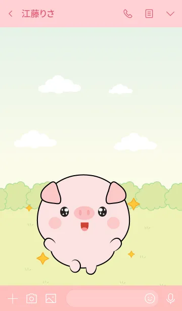 [LINE着せ替え] Mini Lovely Pink Pig Theme (jp)の画像3