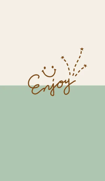 [LINE着せ替え] シンプルスマイル ベージュとカーキ21の画像1