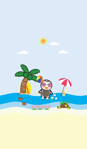 [LINE着せ替え] Penguins and the sea theme (JP)の画像1