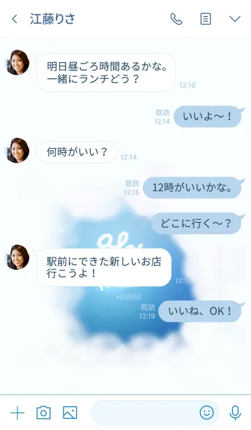 [LINE着せ替え] 雲のスキマからのハワイ＊ALOHA+116の画像4