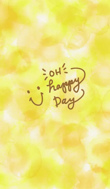 [LINE着せ替え] スマイル-水彩黄色9-の画像1