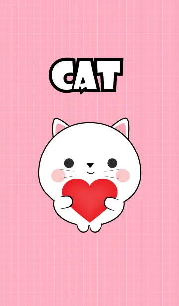 [LINE着せ替え] Mini Cute White Cat Theme (jp)の画像1