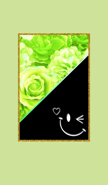 [LINE着せ替え] Smile and Rose Greenの画像1