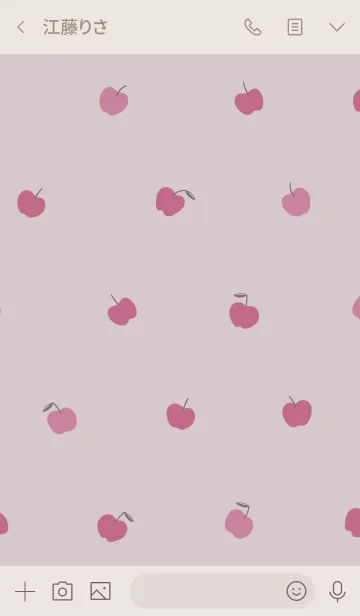 [LINE着せ替え] ラッキーアップル:ベージュピンクの画像3