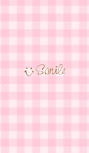 [LINE着せ替え] ピンク色ギンガムチェック-スマイル26-の画像1