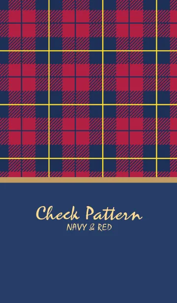 [LINE着せ替え] Check Pattern NAVY＆RED 21の画像1