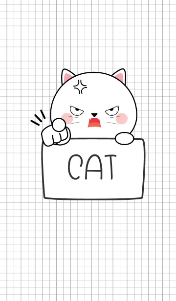 [LINE着せ替え] Simple Angry White Cat (jp)の画像1