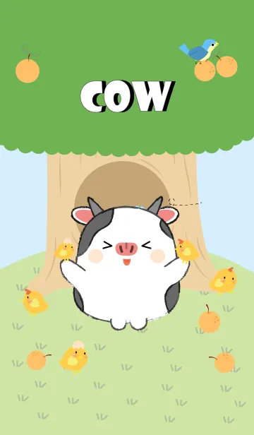 [LINE着せ替え] Cow With Tree Theme (jp)の画像1