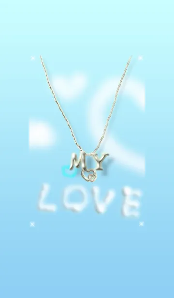 [LINE着せ替え] イニシャル M＆Y(ブルー2)左側の画像1