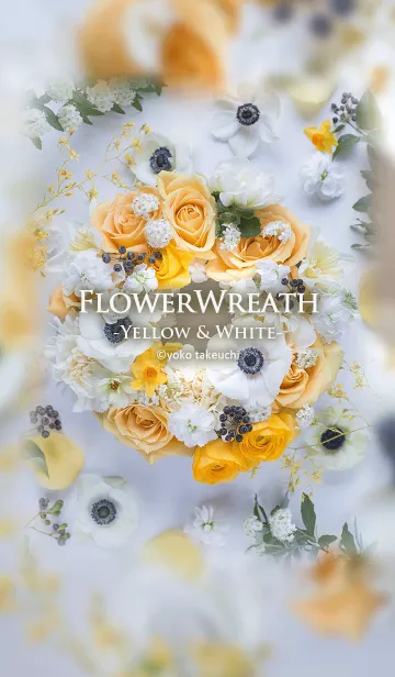 [LINE着せ替え] Flower Wreath -Yellow ＆ White-の画像1