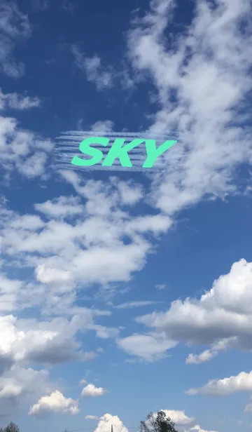 [LINE着せ替え] 青い空、白い雲；シンプルの画像1