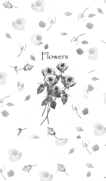 [LINE着せ替え] 大人ローズブーケ・ホワイトの画像1