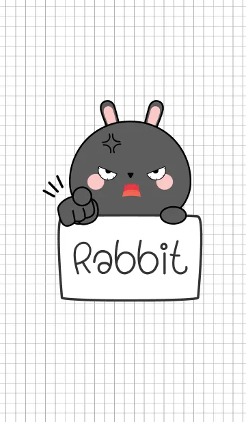 [LINE着せ替え] Simple Angry Black Rabbit (jp)の画像1