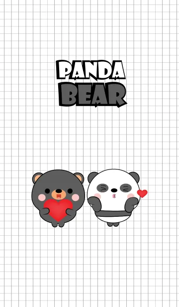 [LINE着せ替え] Mini Cute Black Bear ＆ Panda (jp)の画像1