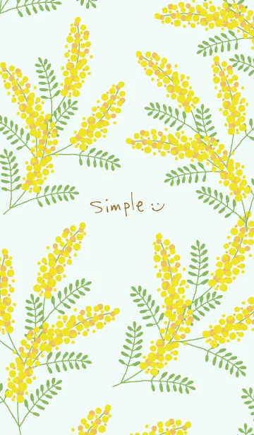 [LINE着せ替え] ミモザ グリーン スマイル3の画像1