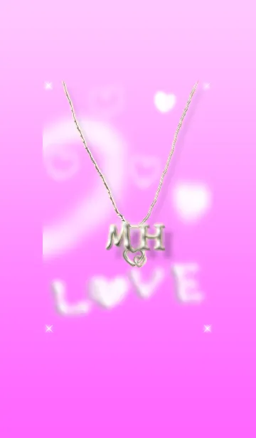 [LINE着せ替え] イニシャル M＆H(ピンク2)右側の画像1